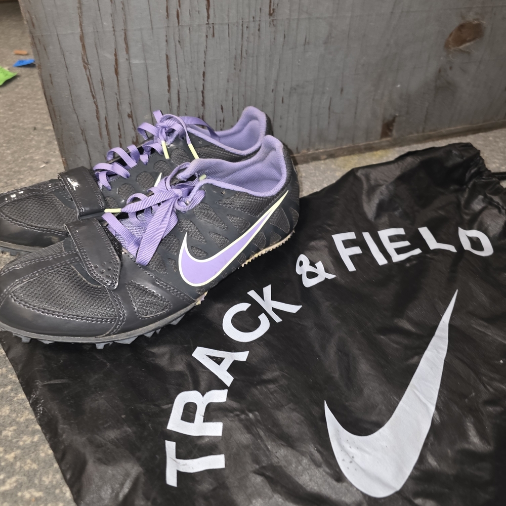 Nike Black and Purple Track Shoes